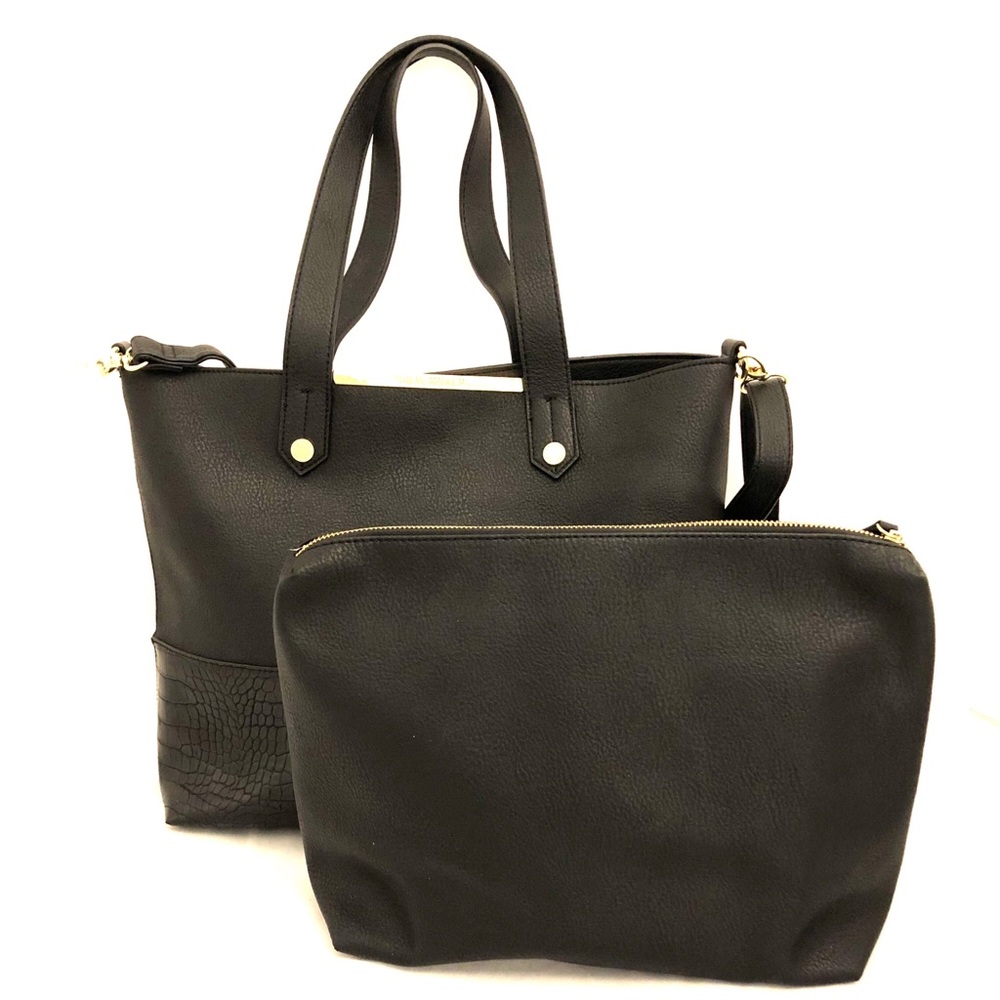 STEVE MADDEN Faux Leather Tote With Large Pouch